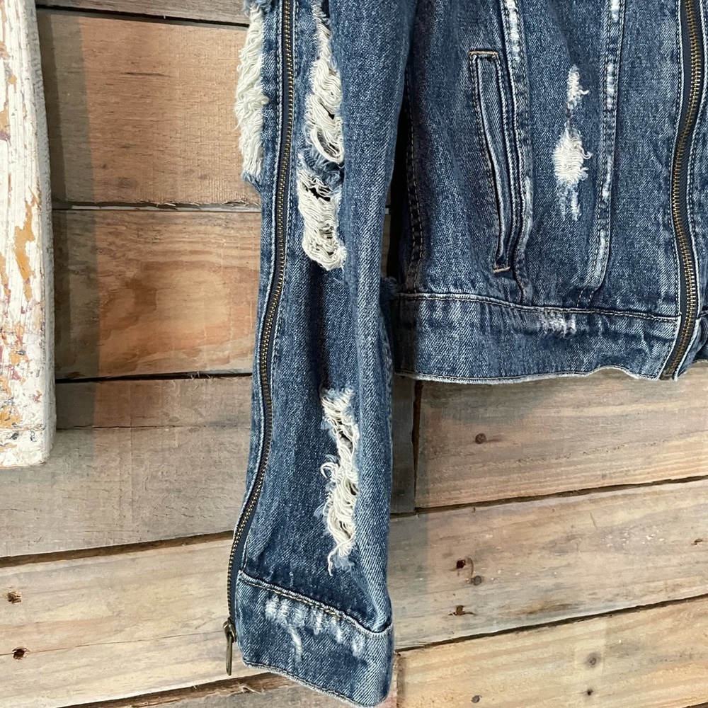 Distressed Denim Jacket - Picture 2 of 6